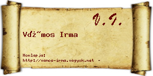 Vámos Irma névjegykártya